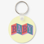 Marquee Baby Round Keychain