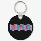 Marquee Brother Round Keychain