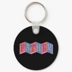 Marquee Father Round Keychain