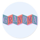 Marquee Grandma Round Sticker
