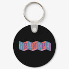 Marquee Grandpa Round Keychain
