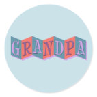 Marquee Grandpa Round Sticker