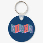 Marquee Niece Round Keychain