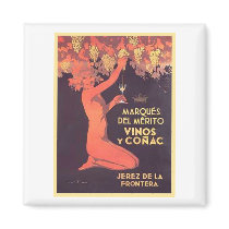Marques Del Merito Vinos y Conac magnets by vintagegiftmall Marques Del Merito Vinos y Conac magnets