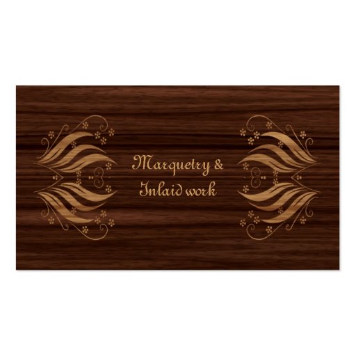 Marquetry business card (front side)