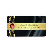 Marquis Black & Gold Silk Ruby Address Labels