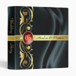 Marquis Black Silk Gold Scroll Ruby Album Binder