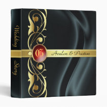 Marquis Black Silk Gold Scroll Ruby Album Binder