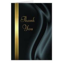 Marquis Black Silk Gold Thank You Notecard