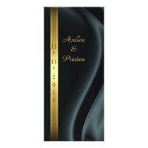 Marquis Black Silk Gold Wedding Program Rack Cards