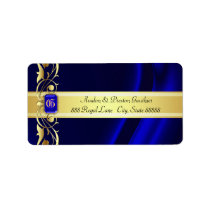 Marquis Blue & Gold Silk Address Labels