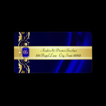 Marquis Blue & Gold Silk Address Labels labels