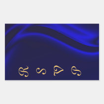 Marquis Blue Silk Gold RSVP Sticker
