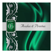 Marquis Emerald Silk Green Jewel Invitation