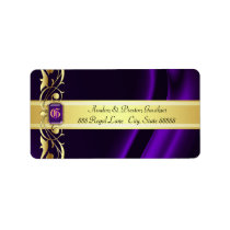 Marquis Purple & Gold Silk Address Labels