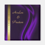 Marquis Purple Silk Gold Save The Date Magnet