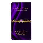Marquis Purple Silk Gold Scroll Wine Wedding Label