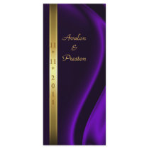 Marquis Purple Silk Gold Wedding Program Custom Rack Cards