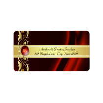 Marquis Red & Gold Silk Address Labels