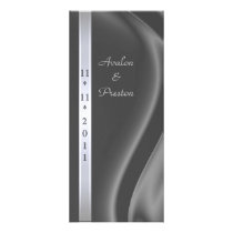 Marquis Silk Silver Wedding Program Rack Cards