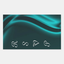 Marquis Teal Silk Silver RSVP Sticker