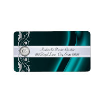 Marquis Teal & Silver Silk Address Labels