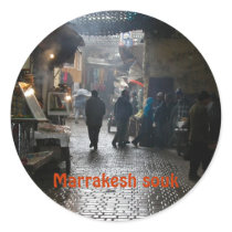 Marrakesh souk in Morocco Round Sticker