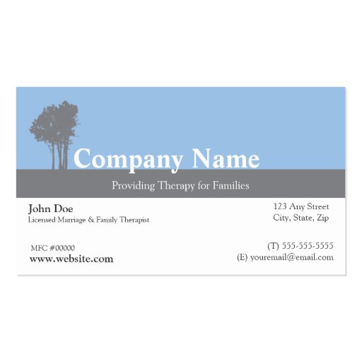 Marriage and Family Therapist Appointment Card Business Card Templates (front side)