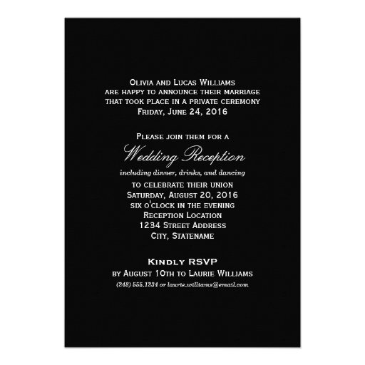 Marriage Announcement & Reception | Black & White