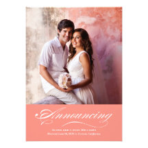 Marriage Announcement & Reception | Coral Pink