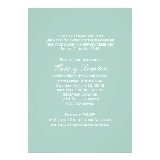 Marriage Announcement & Reception | Jade Green