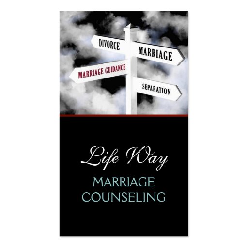 Marriage Counseling Life Coach Therapy Therapist, Business Card (front side)