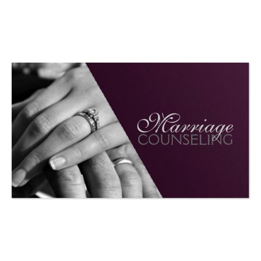 Marriage Counseling, Therapist, Therapy Coach Business Card (front side)
