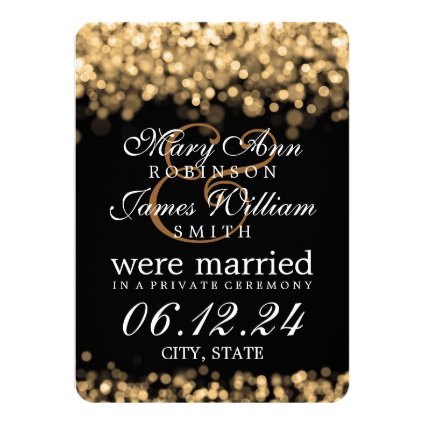 Marriage / Elopement Gold Lights 4.5x6.25 Paper Invitation Card