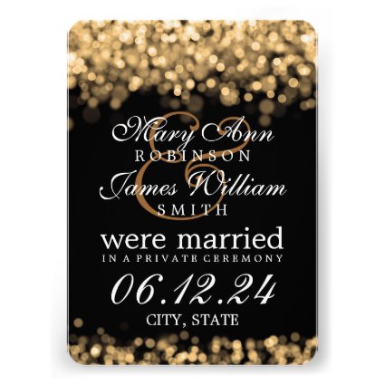 Marriage / Elopement Gold Lights Invitations