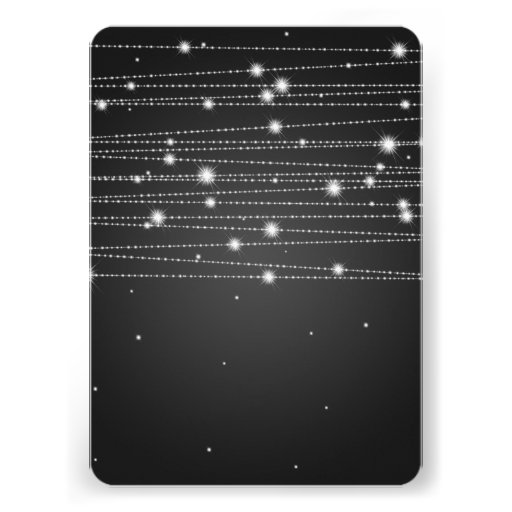 Marriage / Elopement Sparkling Lines Black Personalized Announcement