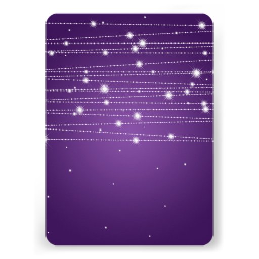 Marriage / Elopement Sparkling Lines Purple Personalized Invite