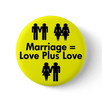 Marriage Equals Love Plus Love Button by irregulargoods
