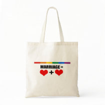 MARRIAGE = HEART + HEART CANVAS BAG