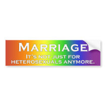 Marriage ~ Not Just For Heterosexuals (Rainbow) bumper stickers by The_Speech_Zone Marriage ~ Not Just For Heterosexuals (Rainbow) bumper stickers