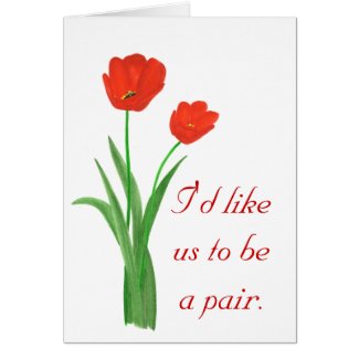 Marriage Proposal Card, Red Tulips card