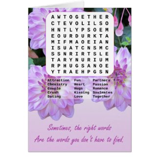 Marriage Proposal Find A Word card