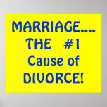 MARRIAGE....THE  #1 Cause of DIVORCE! Posters