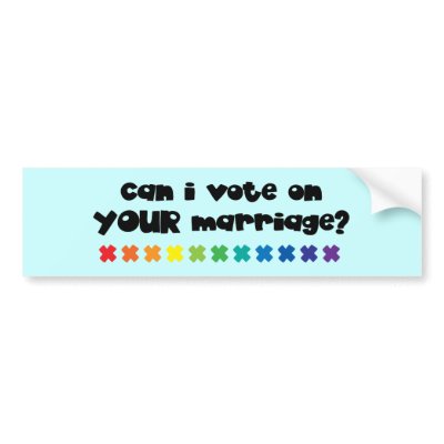 Marriage Vote Bumper Sticker by smallhandsdesigns