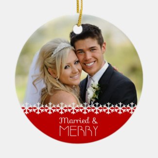 Married and Merry Holiday Ornament