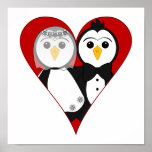 Married Heart Penguins Print