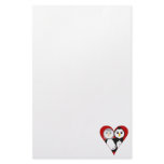 Married Heart Penguins Custom Stationery