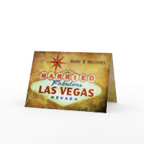 Married in Fabulous LAS VEGAS Greeting Cards