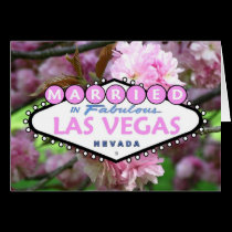 MARRIED In Fabulous Las Vegas Cherry Blossom Card