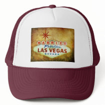 Married in Fabulous LAS VEGAS Trucker Hats